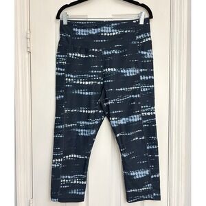 Avia L Blue Tie‎ Dye Athletic Cropped Leggings Women's Activewear
